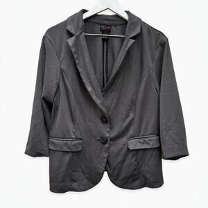 TORRID Grey Shimmer 3/4 Sleeve Knit Blazer Jacket Size 1